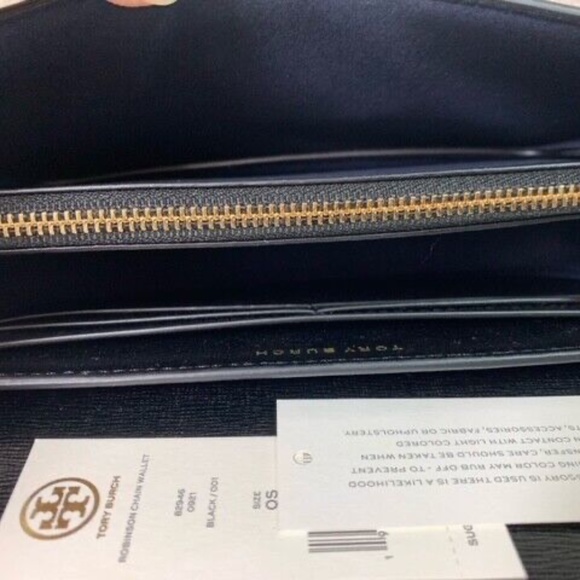 NEW Tory Burch Robinson Black Saffiano Leather Chain Wallet/MINI Crossbody Bag - Picture 9 of 13